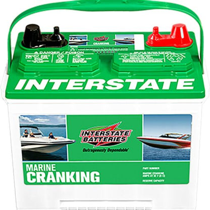 Interstate Marine Cranking Battery, Group Size 24M, 12V - 24M-XHD