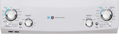 GE Unitized Spacemaker 3.9 Cu. Ft. Washer With Stainless Steel Basket And 5.9 Cu. Ft. Electric Dryer - GUD27EESNWW