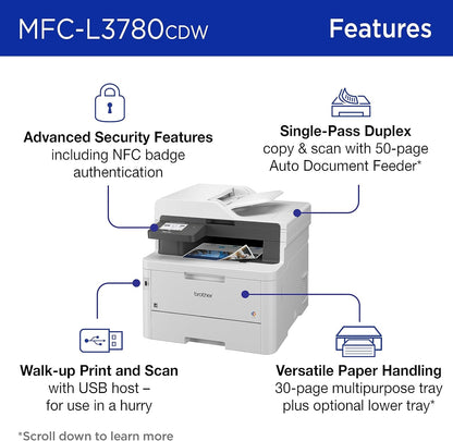 All-In-One Wireless Color Printer With Printing, Scanning, Copying And Faxing