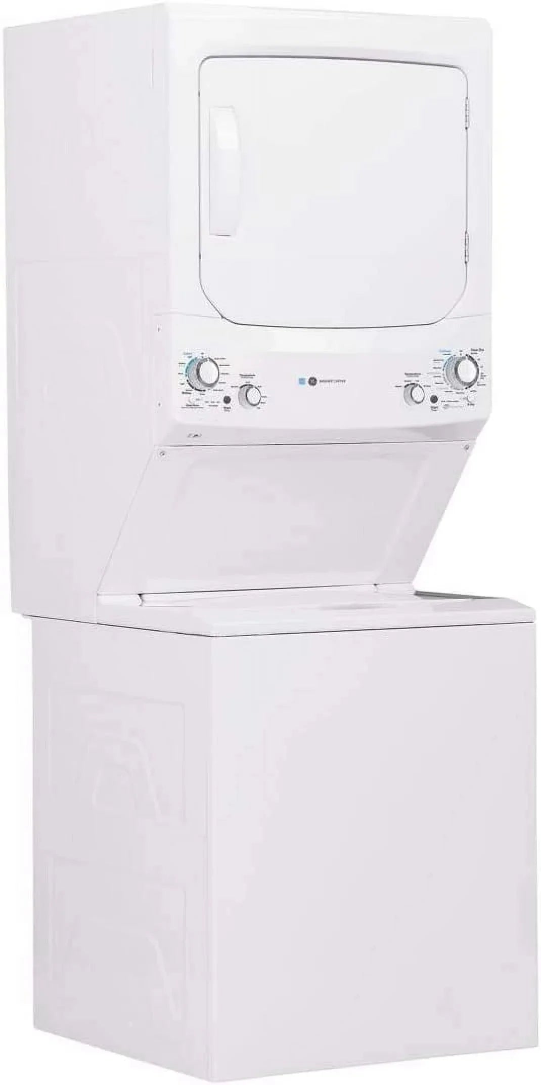 GE Unitized Spacemaker 3.9 Cu. Ft. Washer With Stainless Steel Basket And 5.9 Cu. Ft. Electric Dryer - GUD27EESNWW