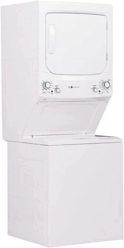 GE Unitized Spacemaker 3.9 Cu. Ft. Washer With Stainless Steel Basket And 5.9 Cu. Ft. Electric Dryer - GUD27EESNWW