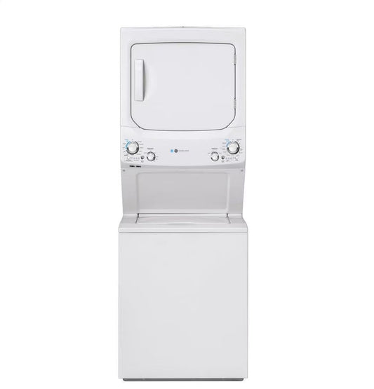 GE Unitized Spacemaker 3.9 Cu. Ft. Washer With Stainless Steel Basket And 5.9 Cu. Ft. Electric Dryer - GUD27EESNWW