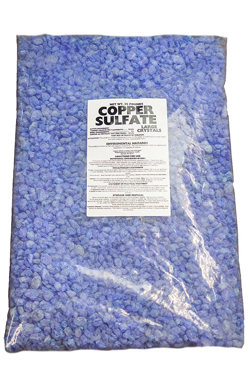 Earthworks Health Copper Sulfate Fine Crystals - 25 lb Bag