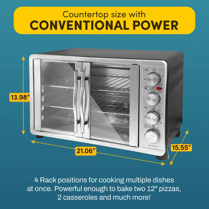 Elite Gourmet 47.5Qt 18-Slice Convection Oven - 4-Control Knobs