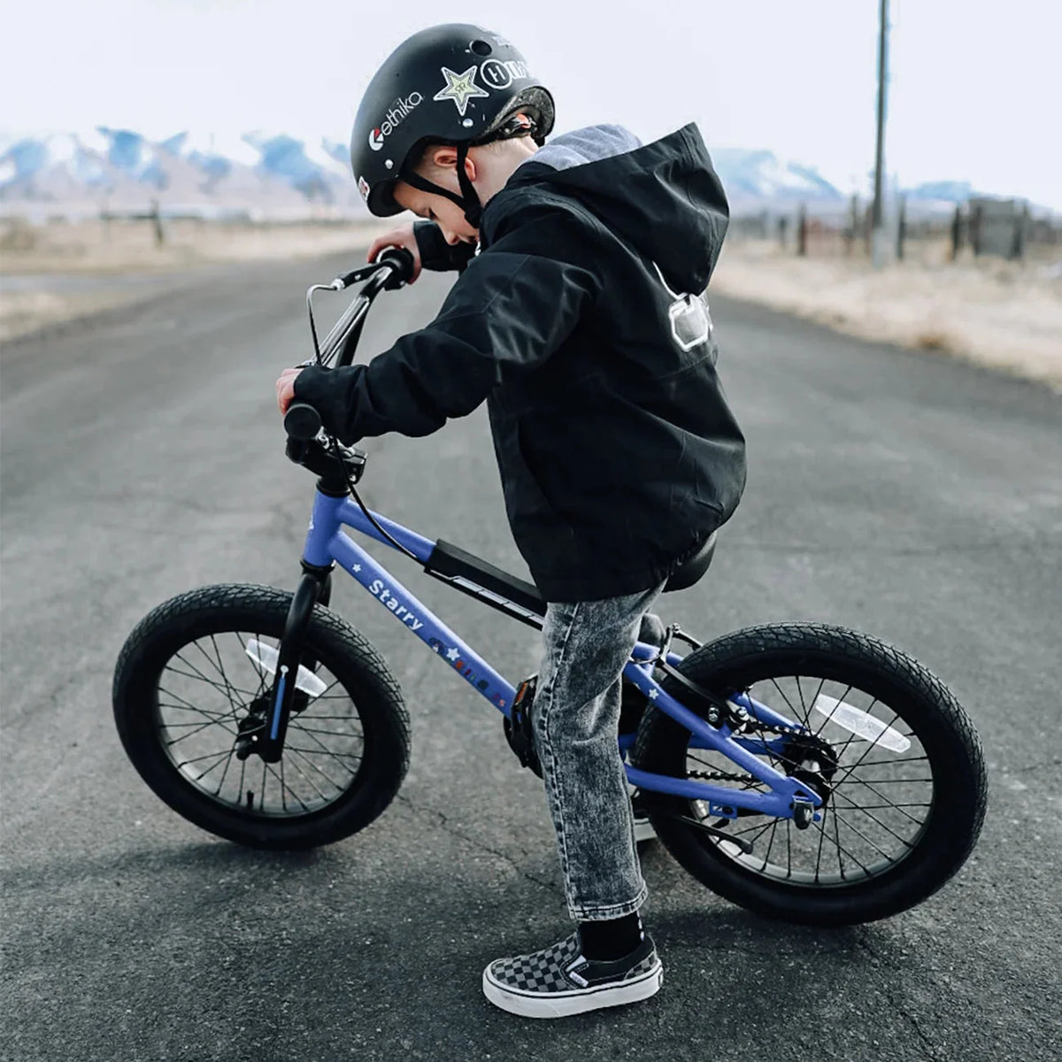 Glerc Kids BMX Style Bicycle 14 Inch Blue With Training Wheels And Coaster Brake
