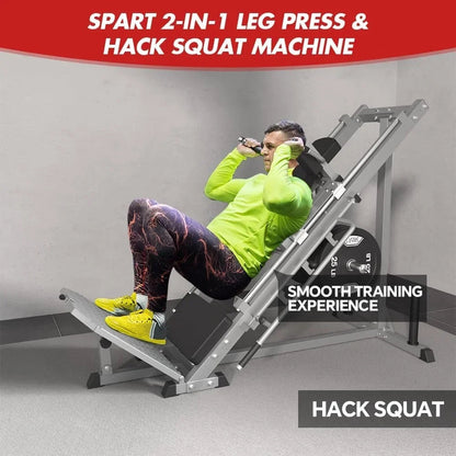 2-In-1 Leg Press And Hack Squat Machine With Linear Bearing - 45-Degree