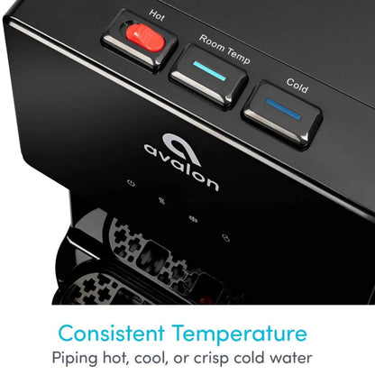 Avalon Bottom-Loading Water Cooler Dispenser, 3 Temperature Settings, Stainless Steel & Black