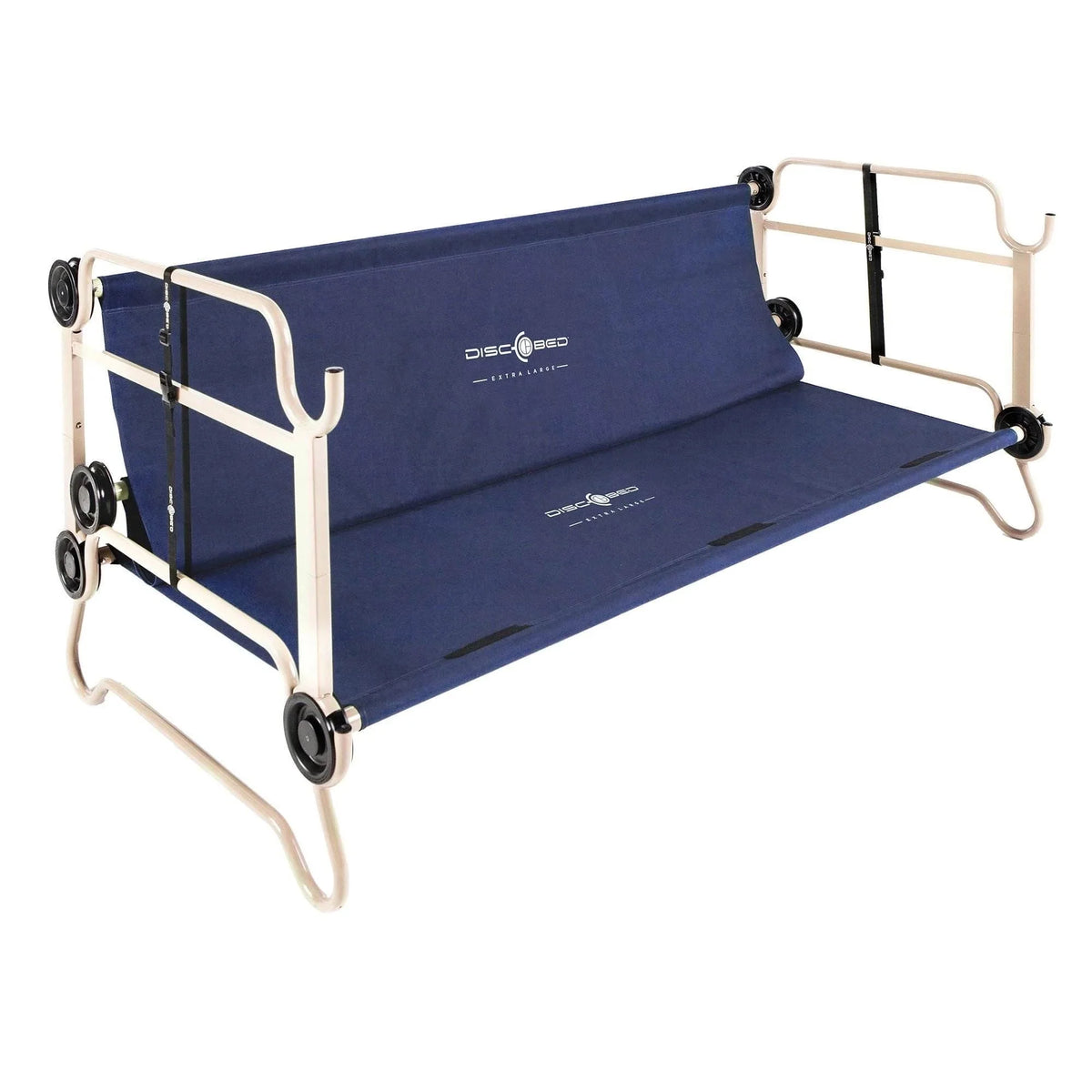 Disc-O-Bed XL Cam-O-Bunk Benchable Double Cot With Storage Organizers - Navy