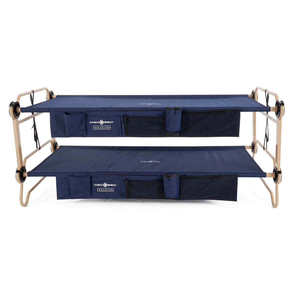 Disc-O-Bed XL Cam-O-Bunk Benchable Double Cot With Storage Organizers - Navy