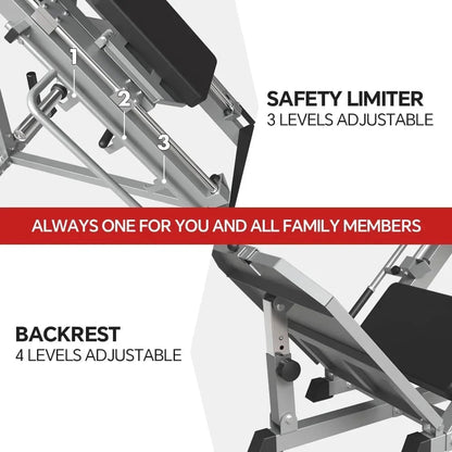 2-In-1 Leg Press And Hack Squat Machine With Linear Bearing - 45-Degree
