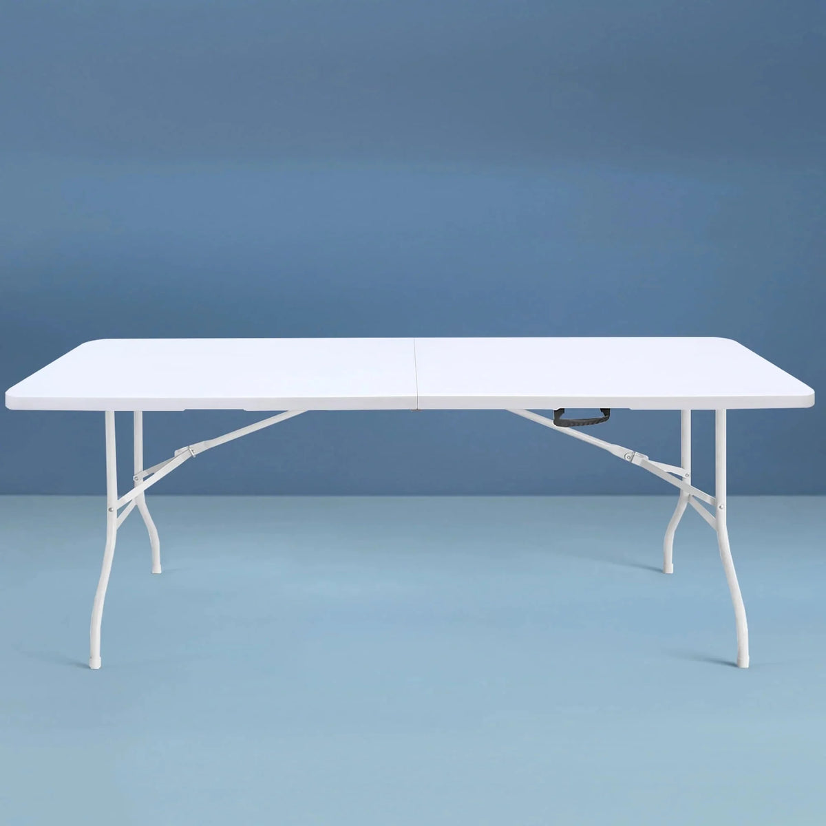 8 Foot Bi-Fold Outdoor Folding Table, White