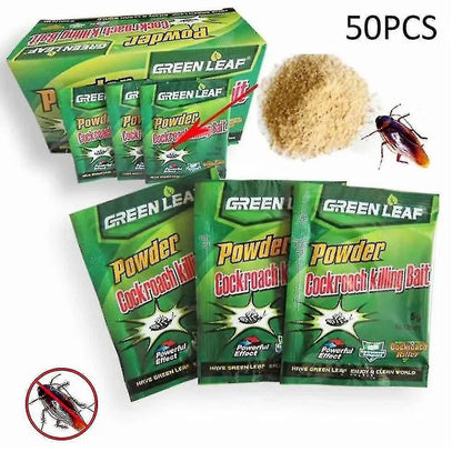 Green Leaf Powder Cockroach Killer Bait - 20-100 Packs