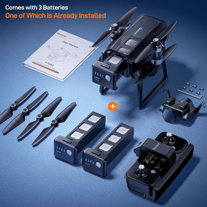 Bwine GPS Camera Drone With 4K Night Vision, 3-Axis Gimbal, 3 Batteries, Black - F7GB2 3B