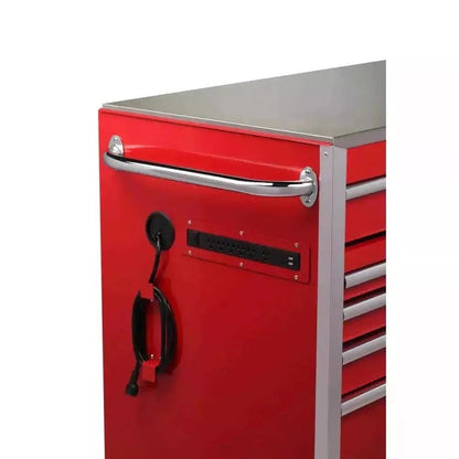 Husky Heavy-Duty 72 in. W x 24 in. D 15-Drawer Mobile Workbench With Stainless Steel Top And Dual Locks - Red