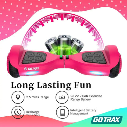 GOTRAX Edge Self-Balancing Scooter With 6.5in Tires, Pink