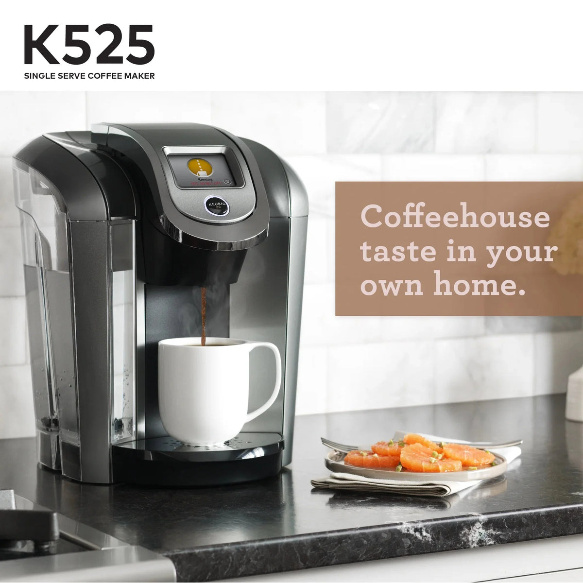 Keurig Single Serve Coffee Brewer, Slate, 80oz - K525