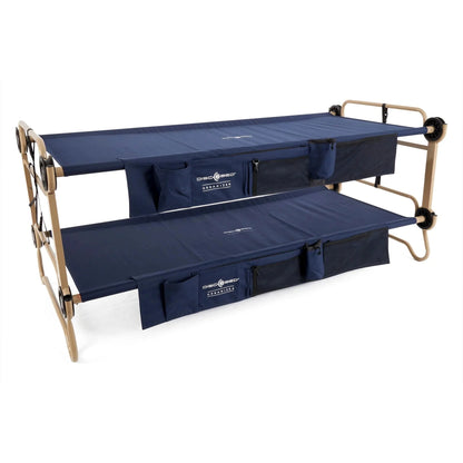 Disc-O-Bed XL Cam-O-Bunk Benchable Double Cot With Storage Organizers - Navy