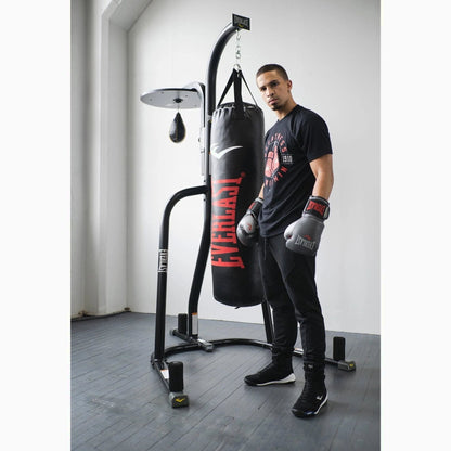 Everlast 2 Station Dual Heavy And Speed Bag Stand - Heavy-Duty Powder Coated Steel