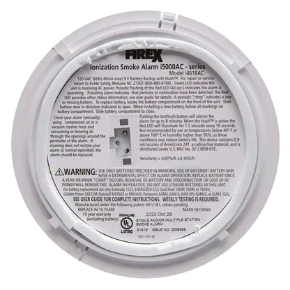 Kidde Firex Hardwired Ionization Smoke Detectors With Battery Backup, 4-Pack - i4618